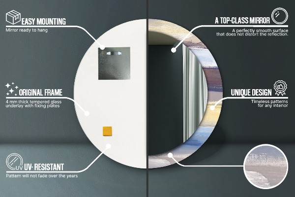 Miroir rond imprimé Image abstraite