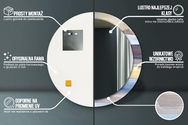 Miroir rond imprimé Image abstraite
