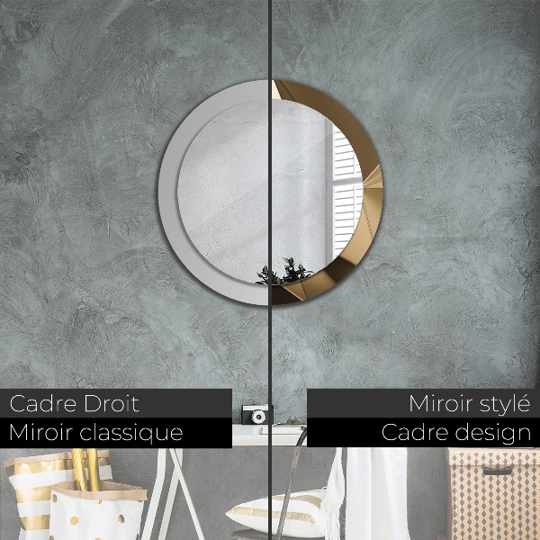 Miroir rond imprimé Abstraction moderne