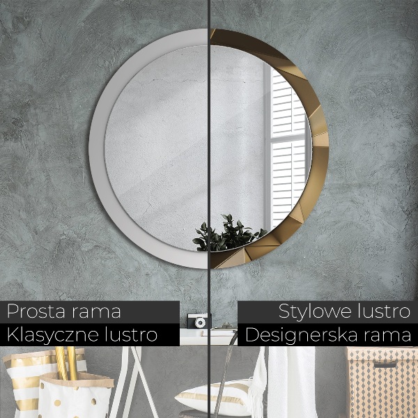 Miroir rond imprimé Abstraction moderne