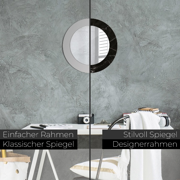 Miroir rond imprimé Pierre de marbre