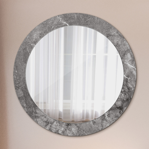 Miroir rond avec décoration Marbre rustique