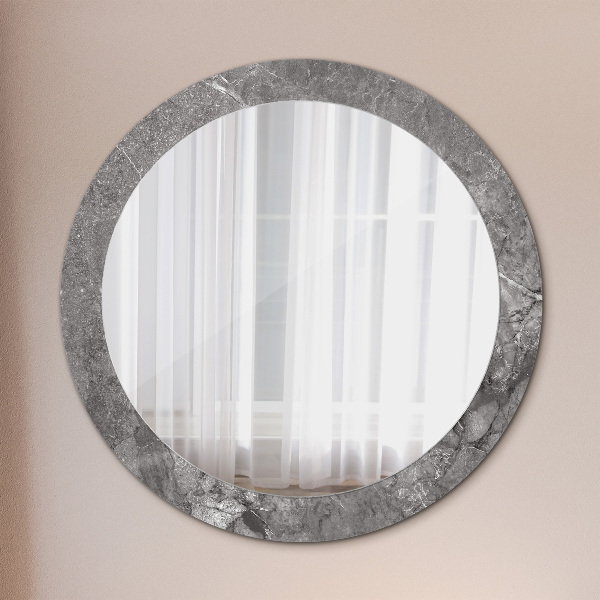 Miroir rond avec décoration Marbre rustique