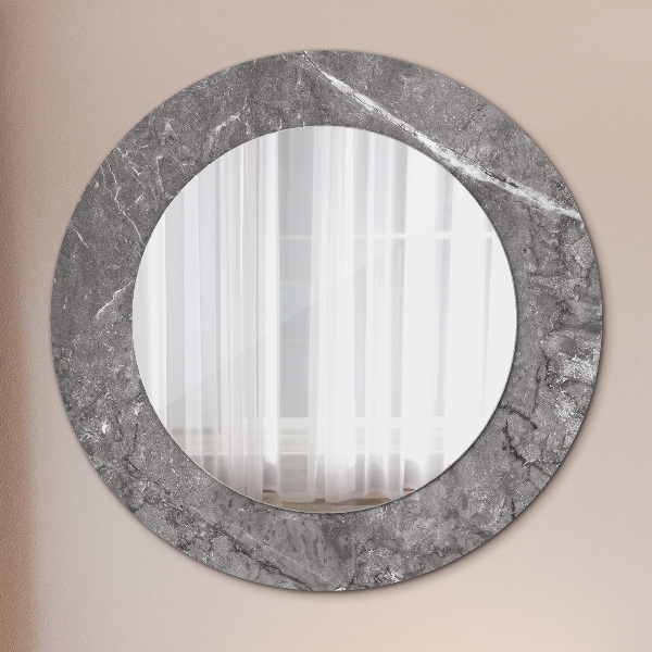Miroir rond avec décoration Marbre rustique