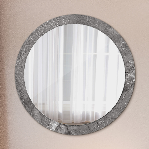 Miroir rond avec décoration Marbre rustique