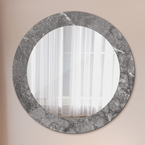 Miroir rond avec décoration Marbre rustique