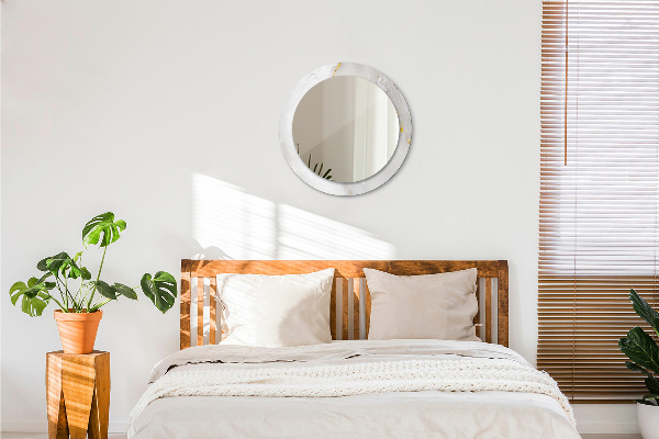 Miroir rond avec décoration Marbre brillant