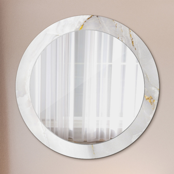Miroir rond avec décoration Marbre brillant