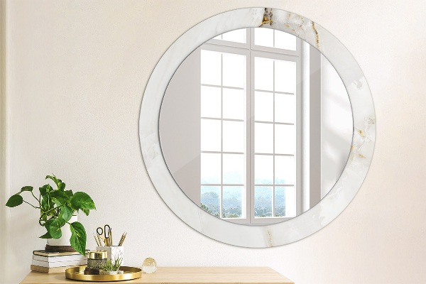 Miroir rond avec décoration Marbre brillant