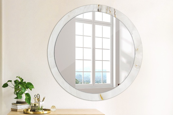 Miroir rond avec décoration Marbre brillant