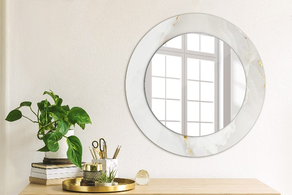 Miroir rond avec décoration Marbre brillant
