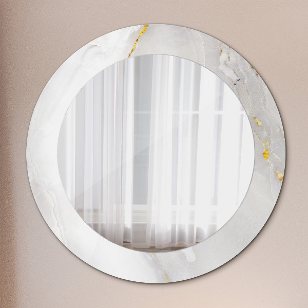 Miroir rond avec décoration Marbre brillant