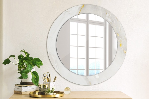 Miroir rond avec décoration Marbre brillant