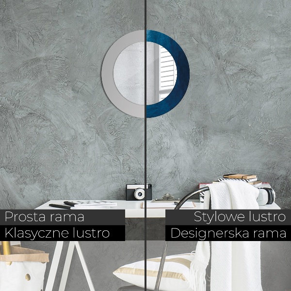 Miroir rond avec décoration Art abstrait