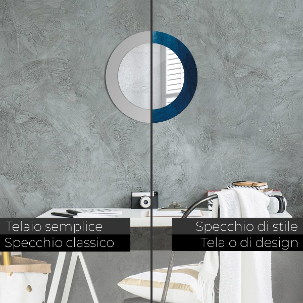 Miroir rond avec décoration Art abstrait