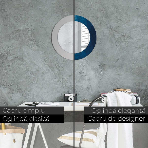 Miroir rond avec décoration Art abstrait