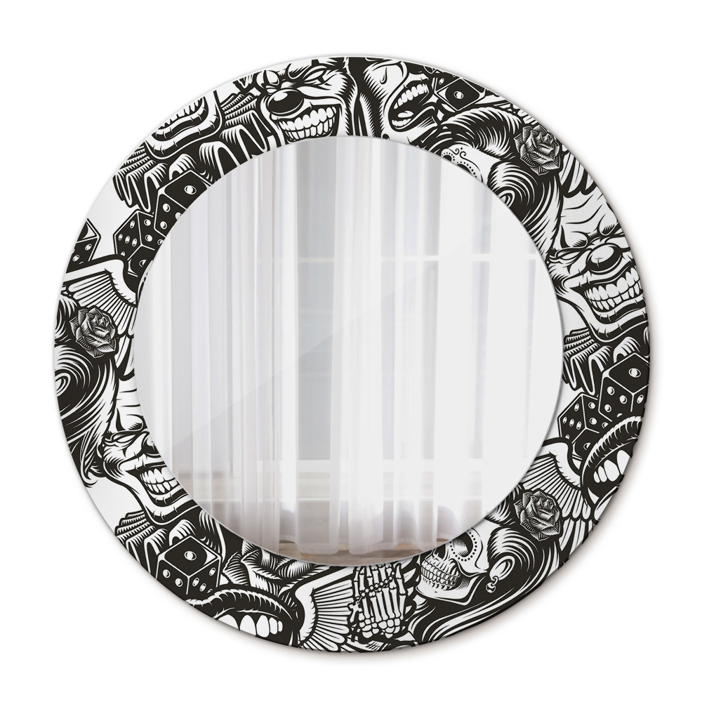 Miroir rond avec décoration Fluide abstrait