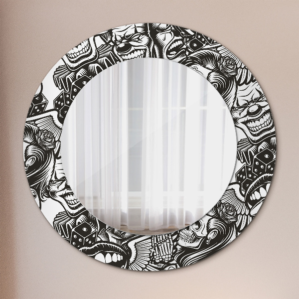 Miroir rond avec décoration Fluide abstrait