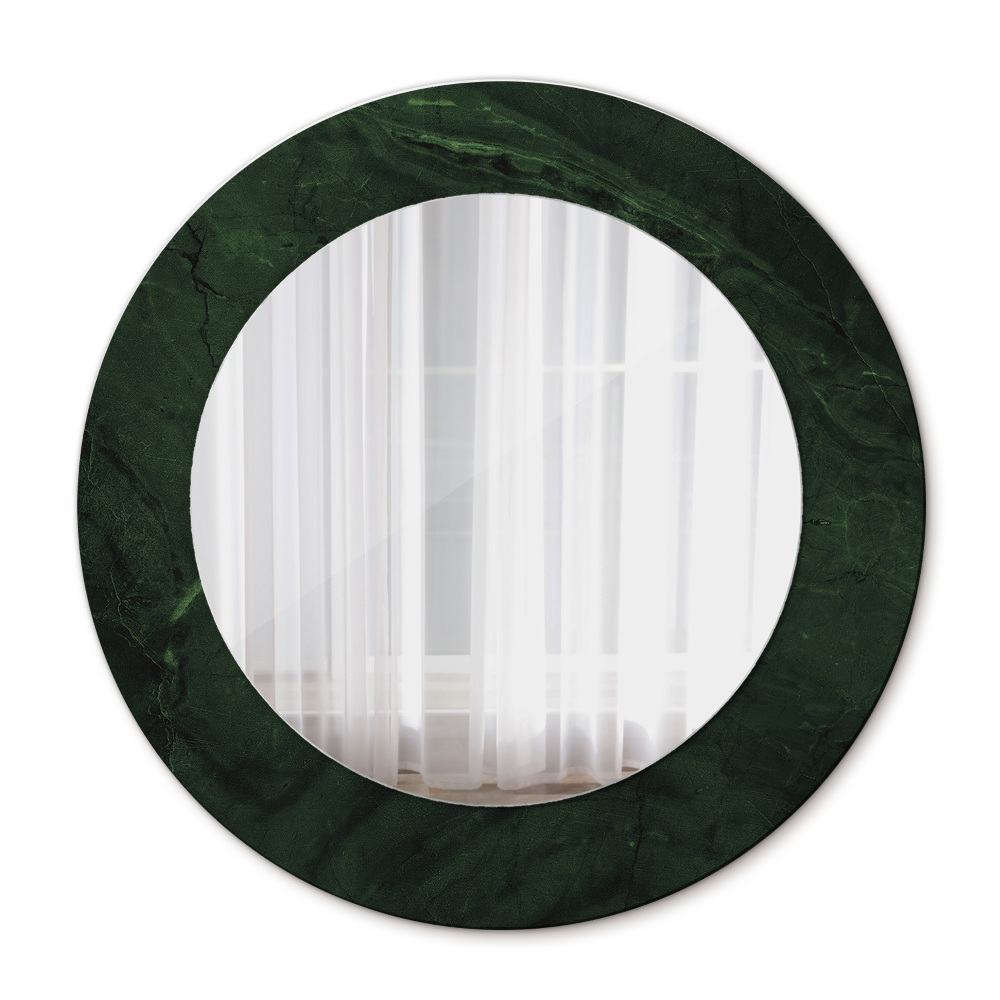 Miroir rond avec décoration Marbre vert