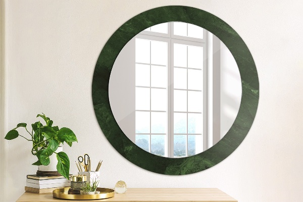 Miroir rond avec décoration Marbre vert