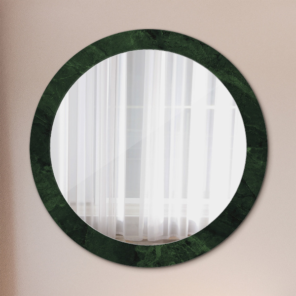 Miroir rond avec décoration Marbre vert