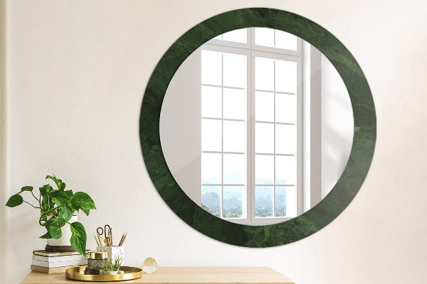 Miroir rond avec décoration Marbre vert