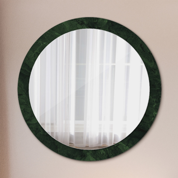 Miroir rond avec décoration Marbre vert
