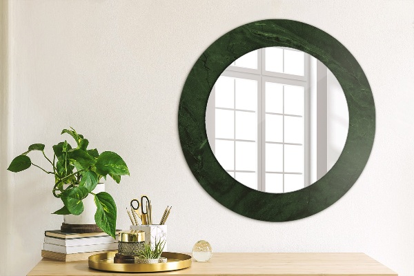 Miroir rond avec décoration Marbre vert