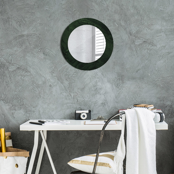 Miroir rond avec décoration Marbre vert