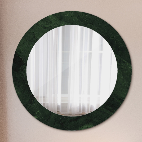 Miroir rond avec décoration Marbre vert