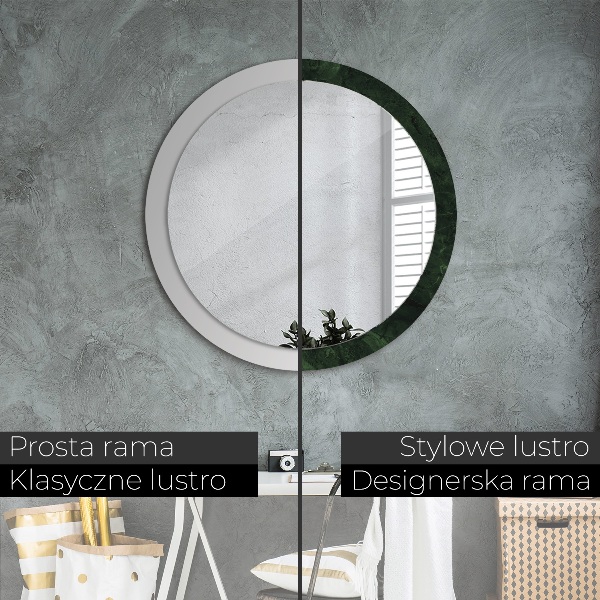 Miroir rond avec décoration Marbre vert