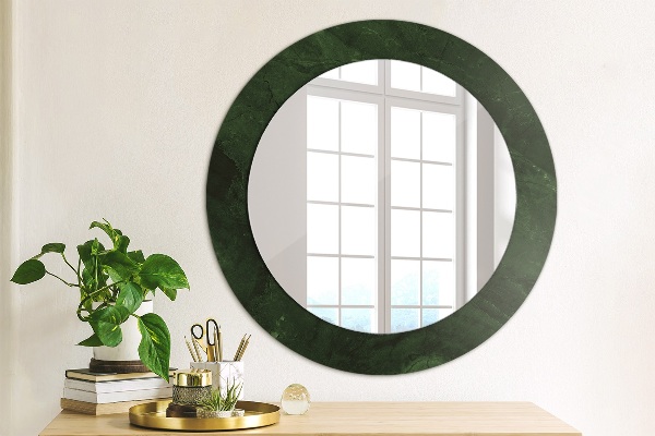 Miroir rond avec décoration Marbre vert