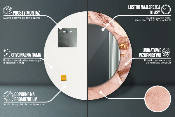 Miroir rond avec décoration Fluide abstrait