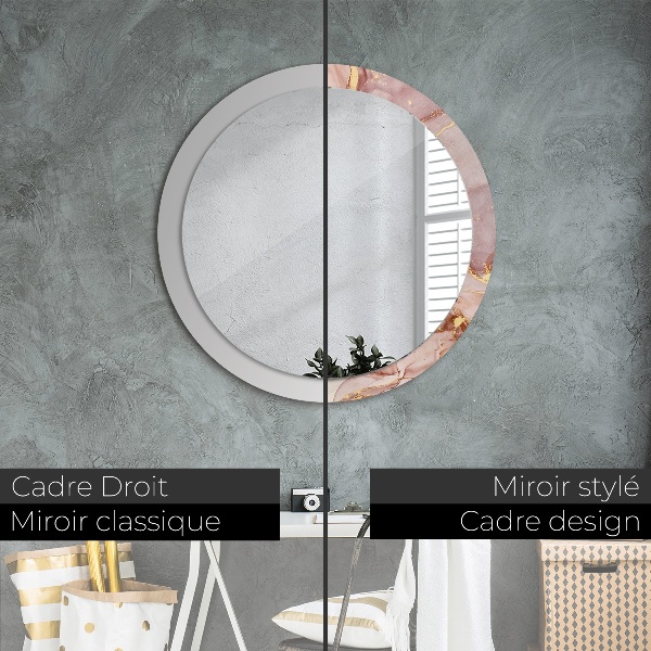 Miroir rond avec décoration Fluide abstrait