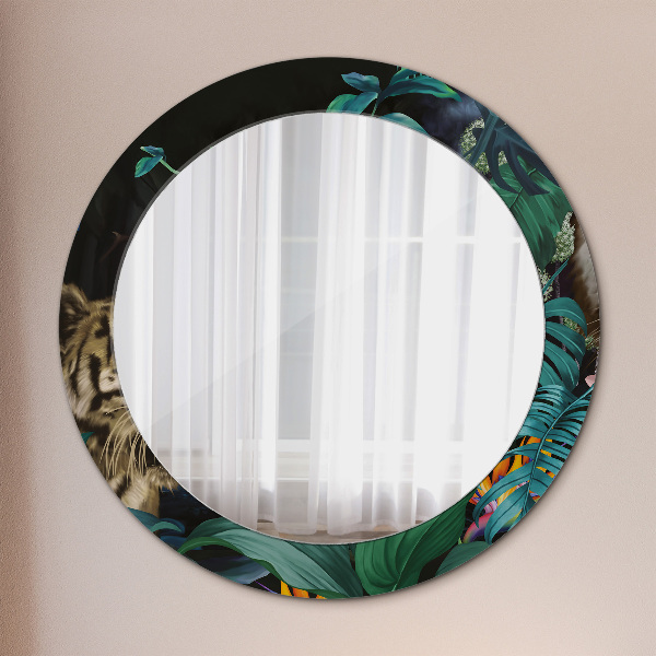 Miroir rond avec décoration Forêt dans la jungle