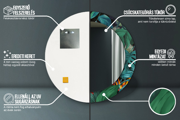 Miroir rond avec décoration Forêt dans la jungle