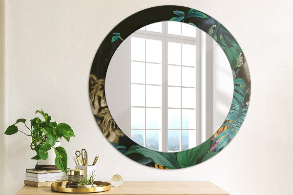 Miroir rond avec décoration Forêt dans la jungle