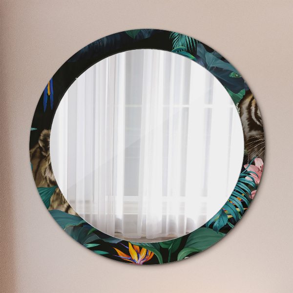 Miroir rond avec décoration Forêt dans la jungle