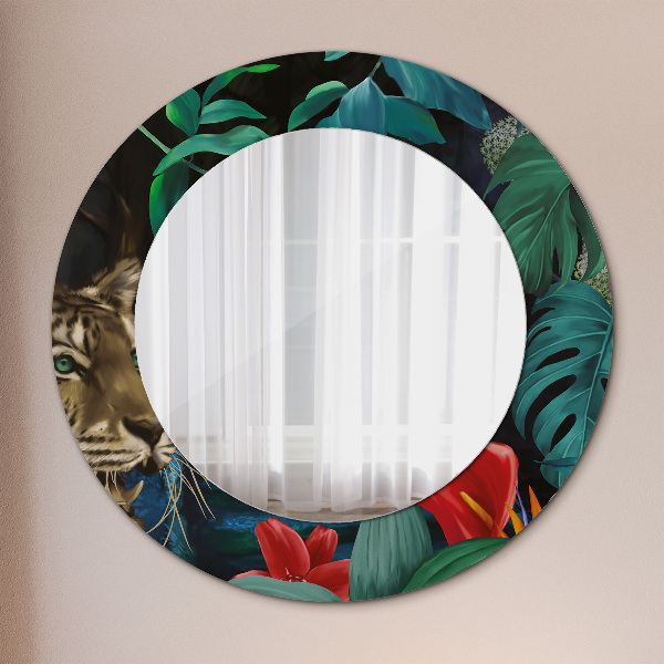 Miroir rond avec décoration Forêt dans la jungle