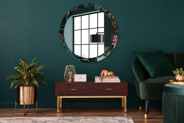 Miroir rond avec décoration Forêt dans la jungle