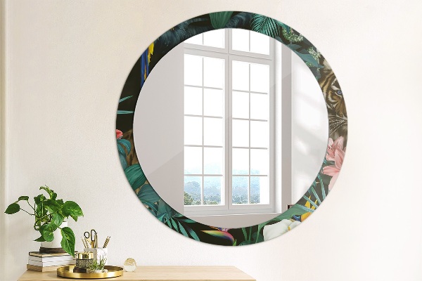 Miroir rond avec décoration Forêt dans la jungle