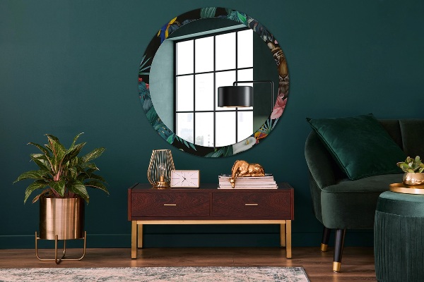 Miroir rond avec décoration Forêt dans la jungle