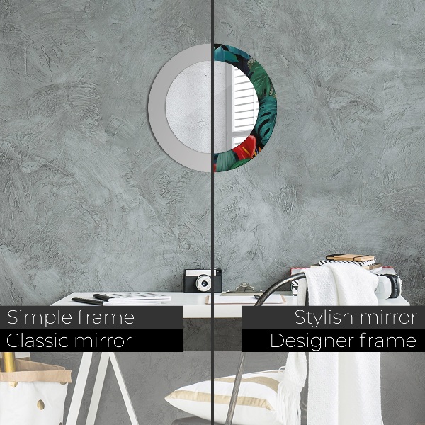 Miroir rond avec décoration Forêt dans la jungle