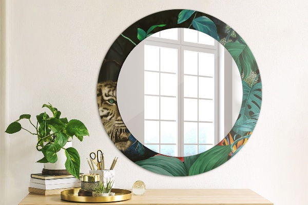 Miroir rond avec décoration Forêt dans la jungle