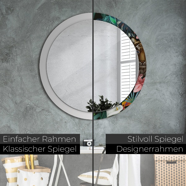 Miroir rond avec décoration Forêt dans la jungle