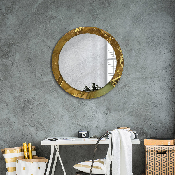 Miroir rond avec décoration Tourbillons métalliques