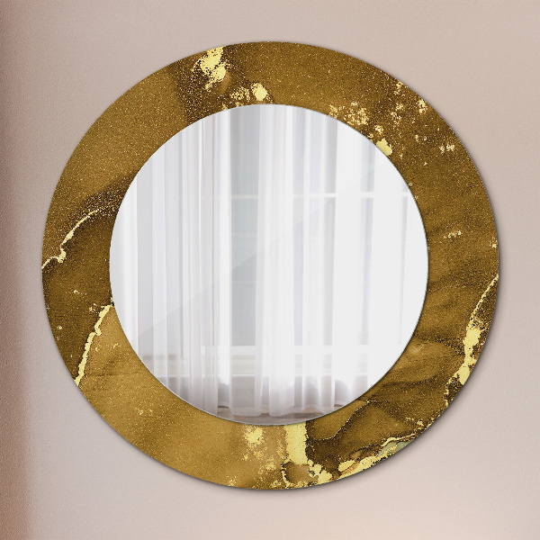 Miroir rond avec décoration Tourbillons métalliques