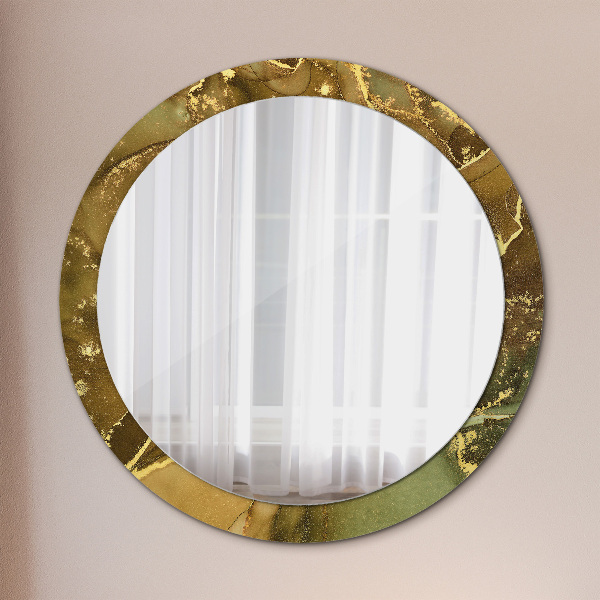 Miroir rond avec décoration Tourbillons métalliques