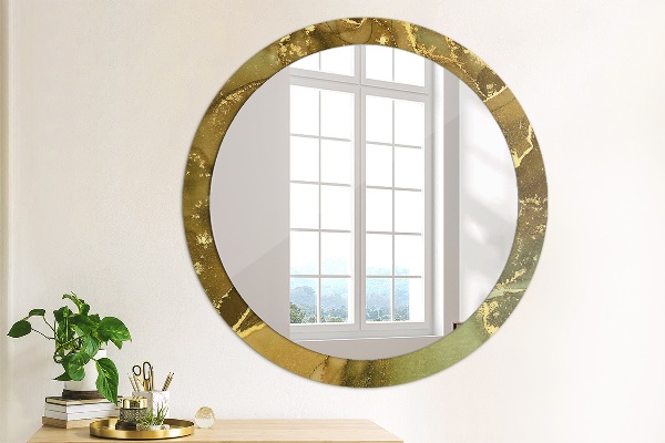 Miroir rond avec décoration Tourbillons métalliques