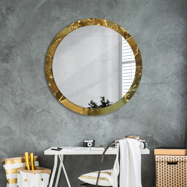 Miroir rond avec décoration Tourbillons métalliques